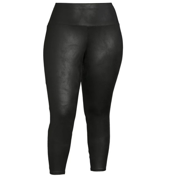 Terra Sky black faux leather leggings in plus size 3XL - Picture 6 of 9
